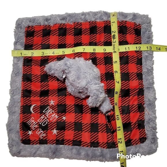 Baby Starters Baby Lovey Security Blanket Rattle Gray Dog Dream Big Little One - Picture 11 of 11